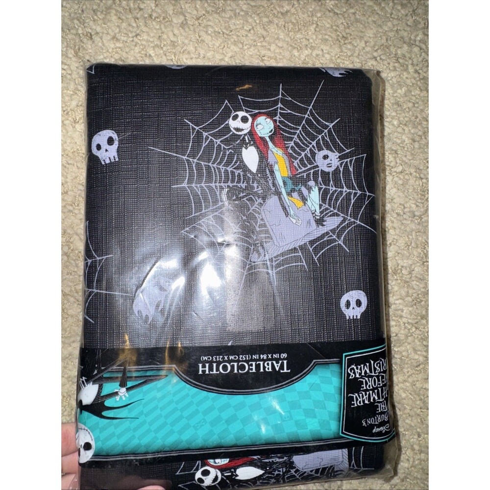 Tablecloth The Nightmare Before Christmas 60 X 84" Black Rectangle Flannel Back